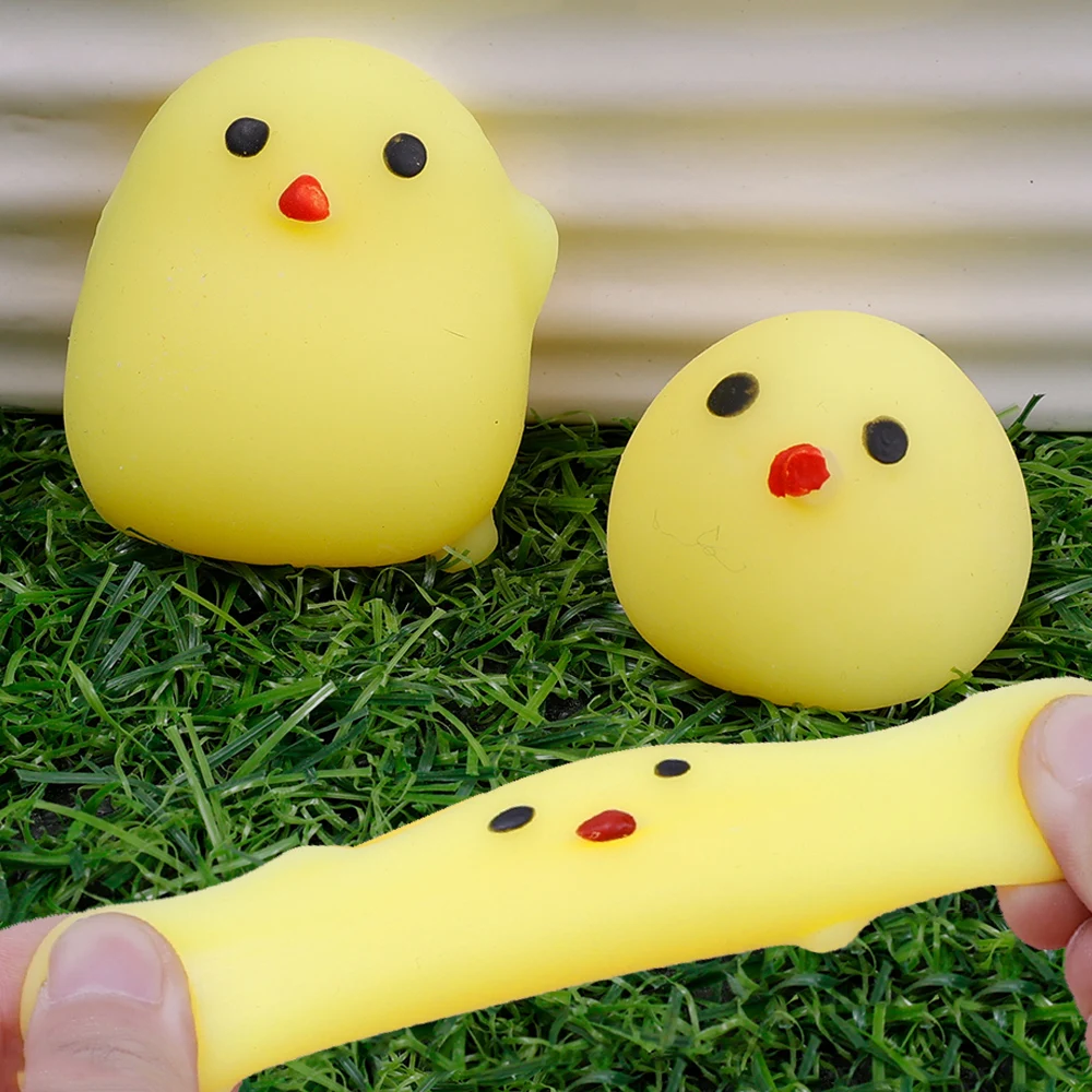 

Cute Cartoon Yellow Chicken Toys TPR Squeeze Slow Rebound Venting Doll Set for Children Adult Decompression Toy Pendant Gifts