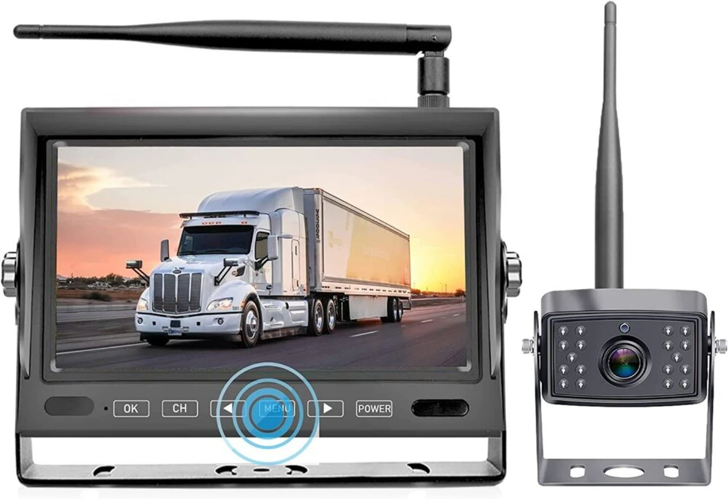 

Bileeko Wireless Backup Camera 1080P Touch Button 7'' DVR Digital Monitor Night Vision