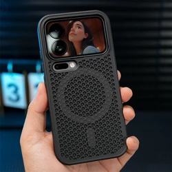 Premium Honeycomb Mesh Heat Dissipation Magnetic Anti - Fall Armor Case with Magsafe Compatibility for Xiaomi 14 Pro (Black SR CC)