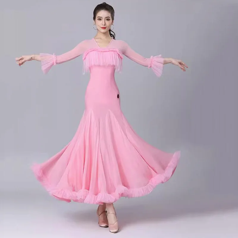 

Elegant Ballroom Dance Dress Women's Performance Waltz Standard Costume Big Swing Modern Practice Party Stage Dancewear Clothes