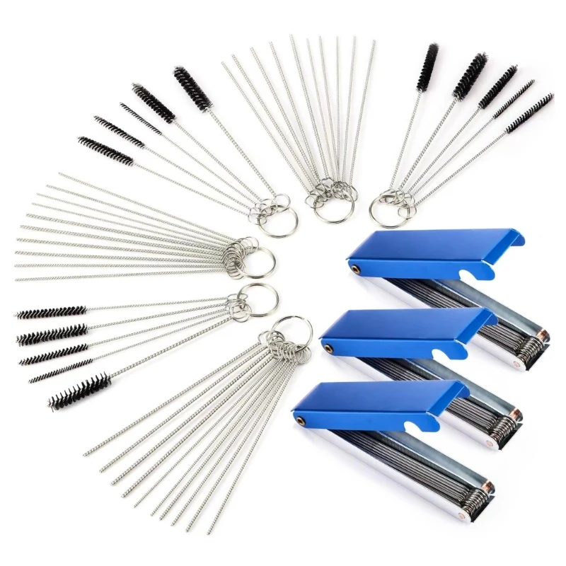 Carburetor Carbon Jet Cleaner,Wire Torch Tip Cleaner Tool ,10 Needles 5 Brushes Cleaning Tool for ATV Motorcycle