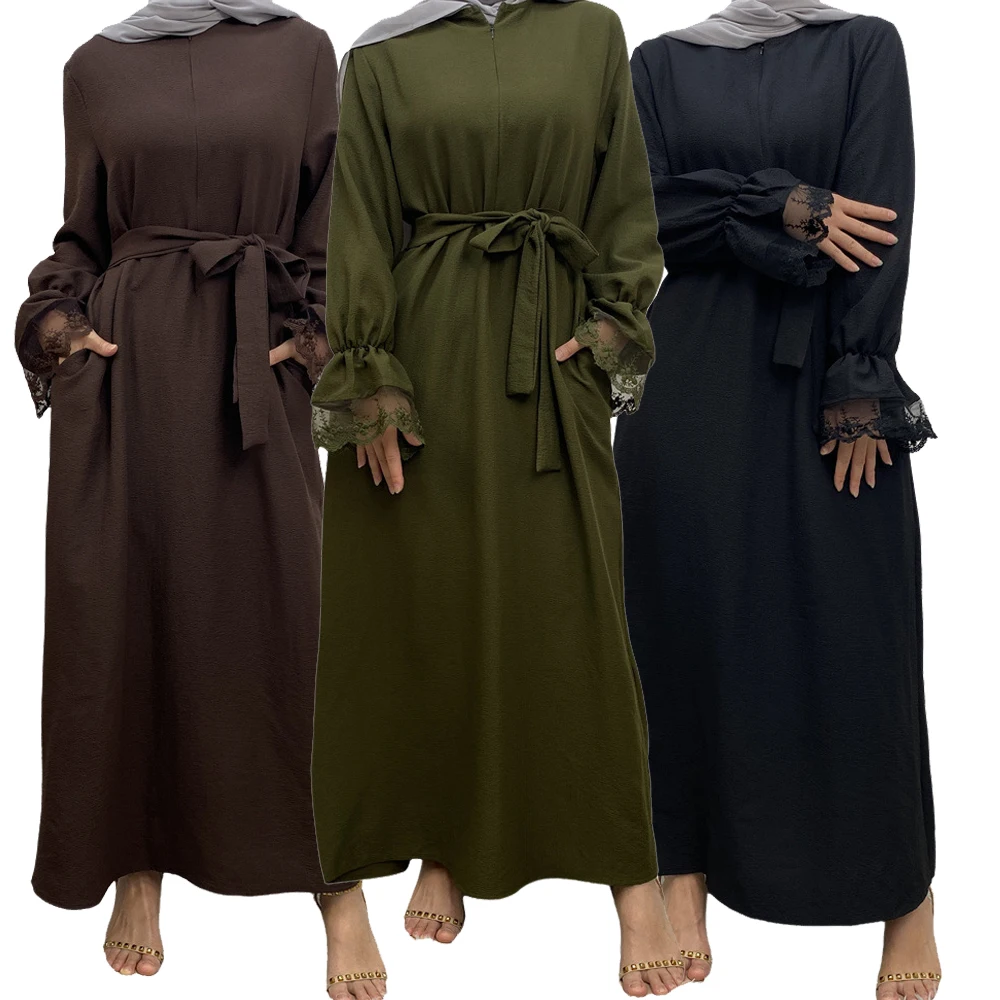 

Elegant Muslim Abayas Modest Casual Zipper for Women Long Maxi Dress Prayer Turkey Arab Kaftan Islamic Party Ramadan Eid Robes