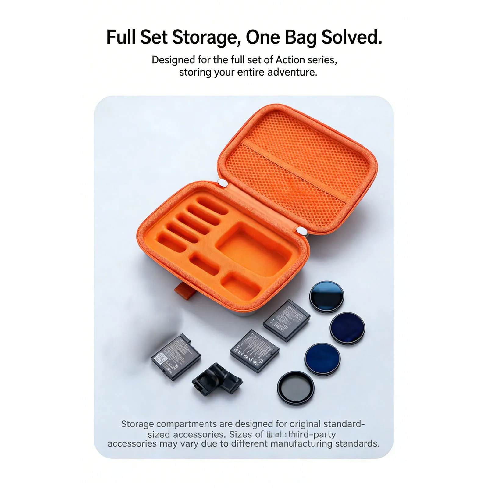 Bolsa de almacenamiento para cámara a prueba de agua, estuche rígido portátil con capa a prueba de golpes EVA, organizador de accesorios de viaje apto para