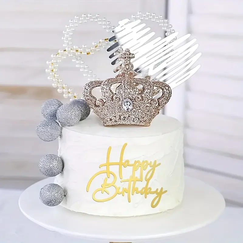 Personalized Rose Gold Birthday Cake Topper Food-Safe Acrylic Cupcake Topper Decor for Kids Christmas Baby Shower Supplies