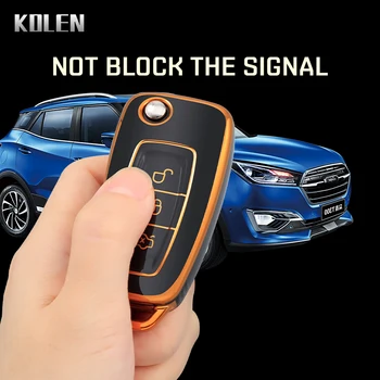 TPU Car Flip Key Case Cover Shell Fob per Ford Ranger Mondeo Focus Galaxy C-Max S-Max Transit Tourneo accessori per supporti personalizzati - TPU Car Flip Key Case Cover Shell Fob per Ford Ranger Mondeo Focus Galaxy C