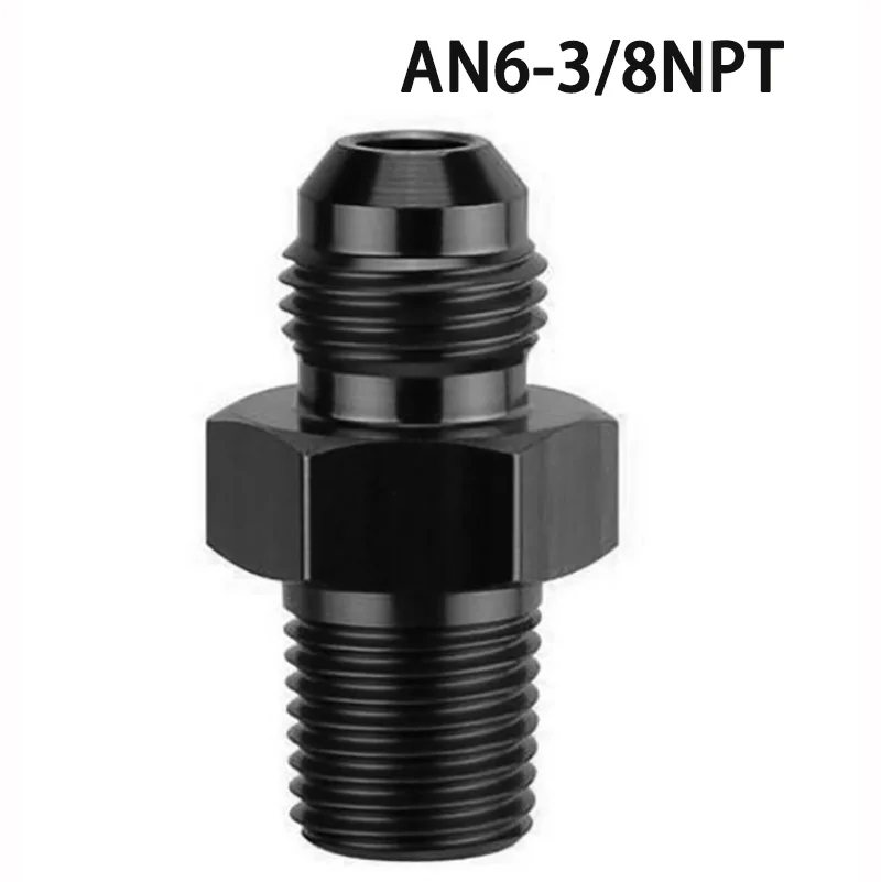 

Black Aluminum Flare Male -6AN to 3/8 NPT Male Hose Fitting Adapter, 6AN to 3/8NPT Union Fuel Oil Line Pipe Connector