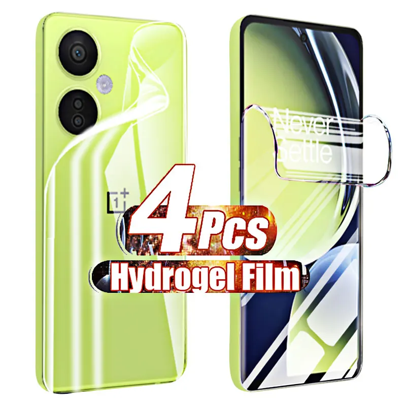 Clear Hydrogel Film 4-1Pcs Gel Per Oneplus Nord Ce 3 Lite Proteggi Schermo Per Oneplus Nord Ce 2 Lite 2T 5G Non Glass Case Back