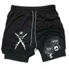 Men's Compression Shorts Anime Demon Slayer Print Beach Shorts Gym Fitness Running Quick Dry Short Pants Summer Print Sportswear 1