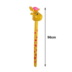 Cartoon Animal Inflatable Stick Balloon Toy - Pig, Bunny, Horse Jungle Set, Kids Birthday Gift - As Shown (Giraffe)