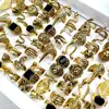 20pcs/lot Retro Big Head Exaggerated Gothic Skull Men Ring Punk Rocker Male Fashon Skeleton Rings Wholesale Lots 5
