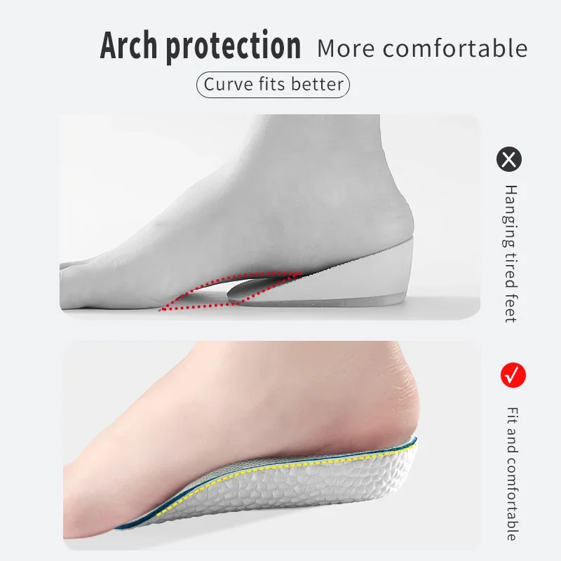 Increase Height Insoles Arch Support Shoe Insoles 1Pair 1.5CM 2.5CM 3.5CM for Men Women orthopedic insoles
