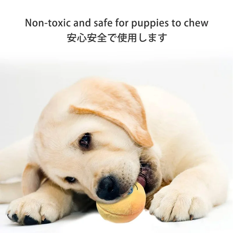 8pcs/pack Soft Stuffed Plush Balls with Squeakers Interactive Fetch Play for Puppy Small Medium Pets 3