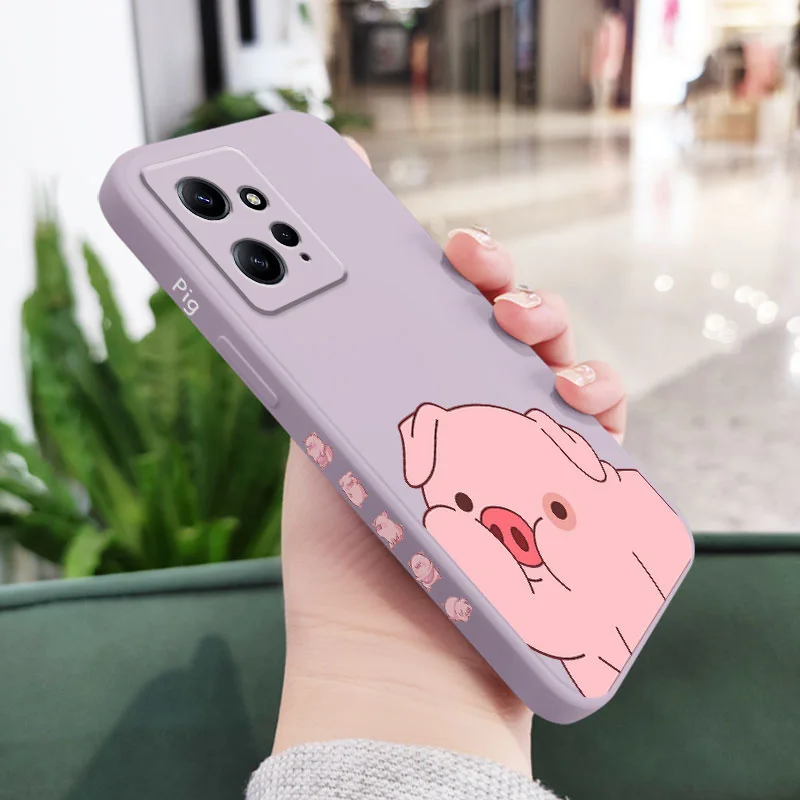 Adorable Little Fat Pig Liquid Silicone Phone Case