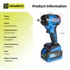 NewBeny 1000N.m Brushless Electric Impact Wrench 1/2 inch 3 Gears Cordless Rechargeable Power Tools For Makita 18V Battery 2