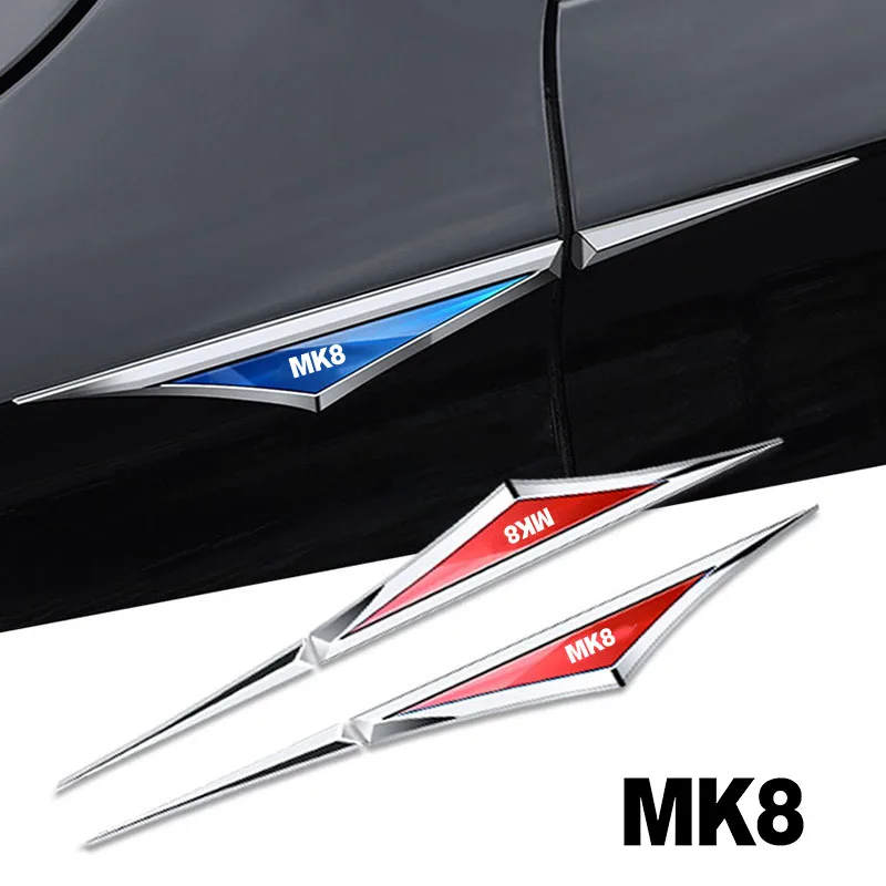 

2pcs/Set Car Fender Stainless Steel Sticker Decals Emblem Exterior Decorate For Volkswagen MK8 Car Accessories Metal Stickers