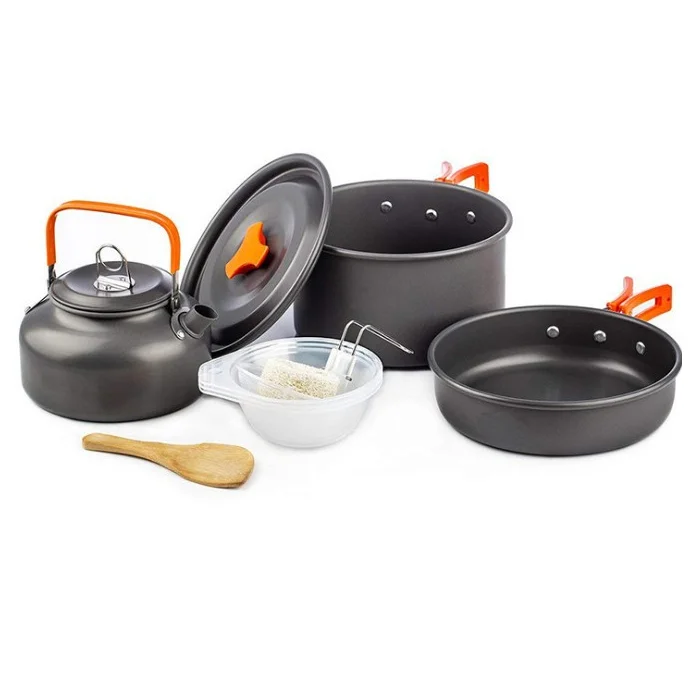 

3-pieces Pots Teapot Set 2-3 People Teapot Camping Cooking Outdoor Portable Cookware Set