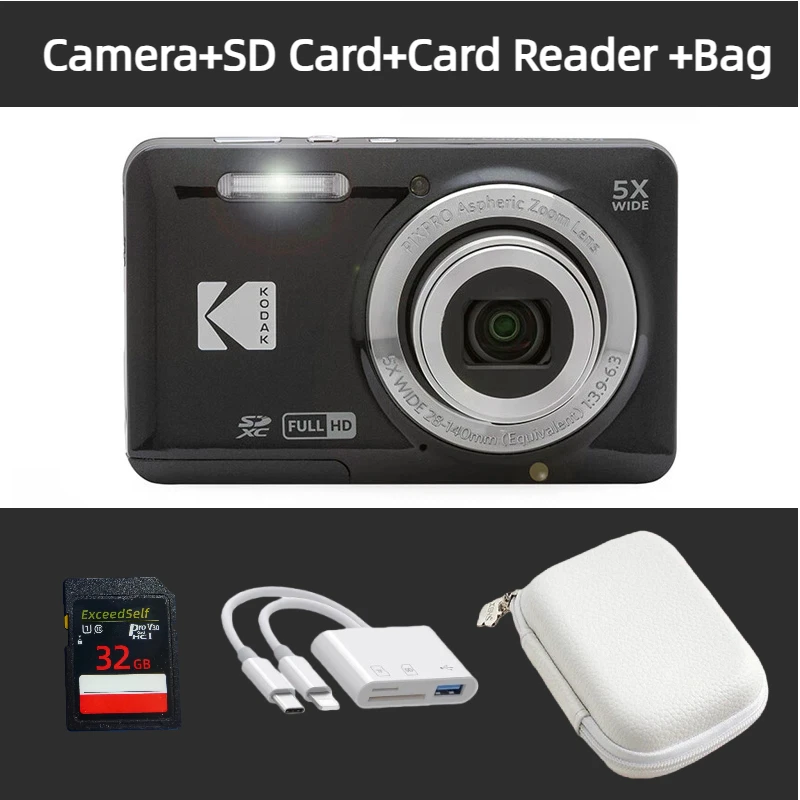 KODAK PIXPRO FZ55-RD 16MP デジタルカメラ 5X 光学ズーム 28mm 広角