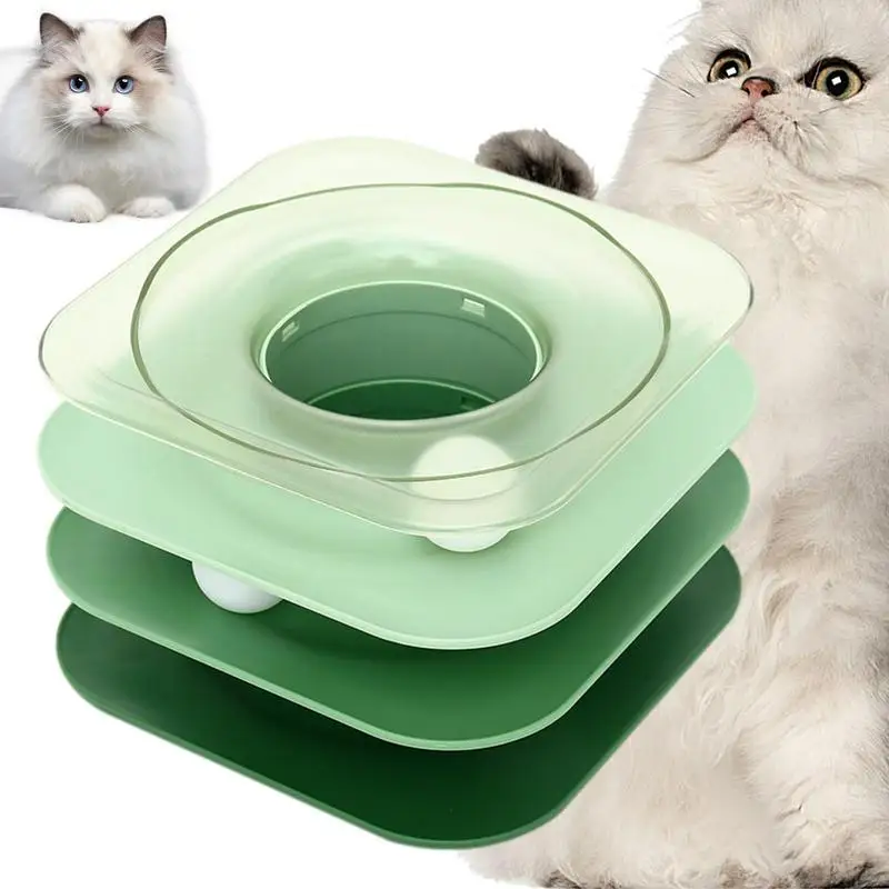 

Spinning Cat Toys For Indoor Cats 3-level Square Interactive Cat Toy Spinner Pet Accessory For Kitten Large And Small Medium