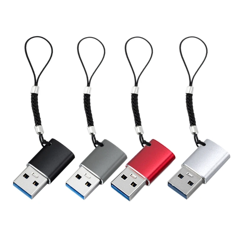 

USB C Female to USB A Male Adapter with Lanyard, USB Type-C to USB A Adapter Converter