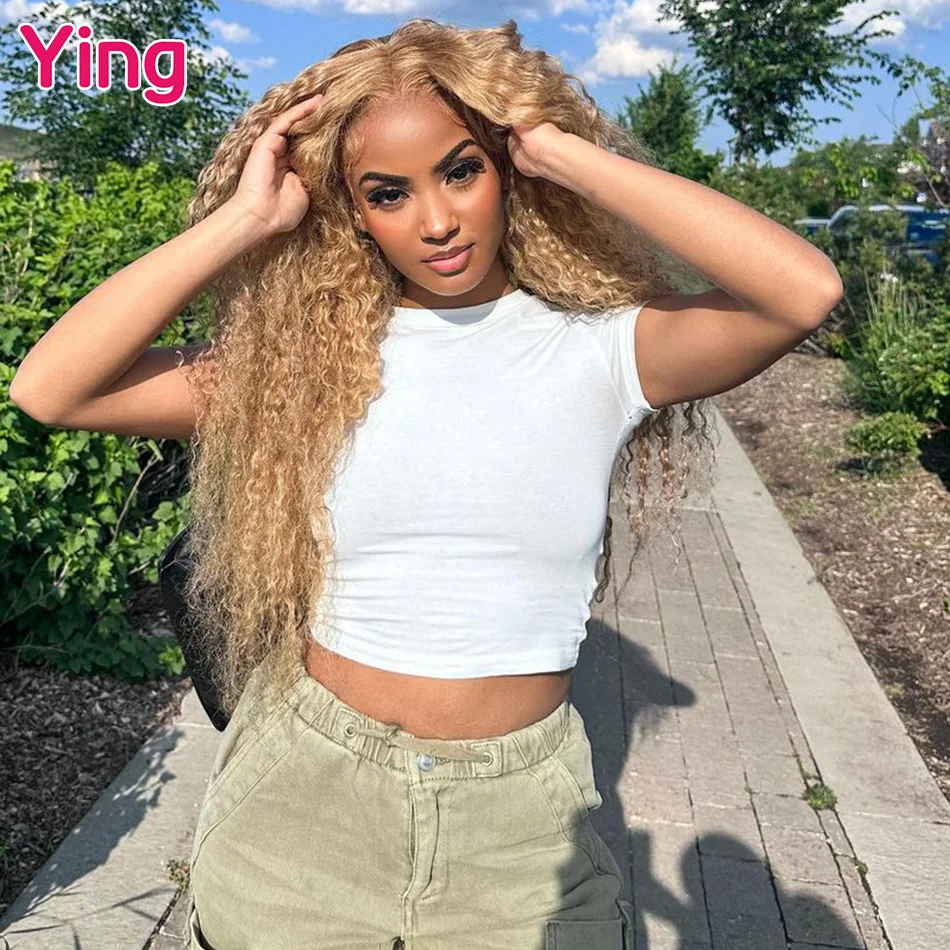Ying 34 Inch 200% Honey Blonde 13x6 Lace Front Wig Curly Wave 5x5 Lace Wig Remy 13x4 Lace Front Wig PrePlucked With Baby Hair