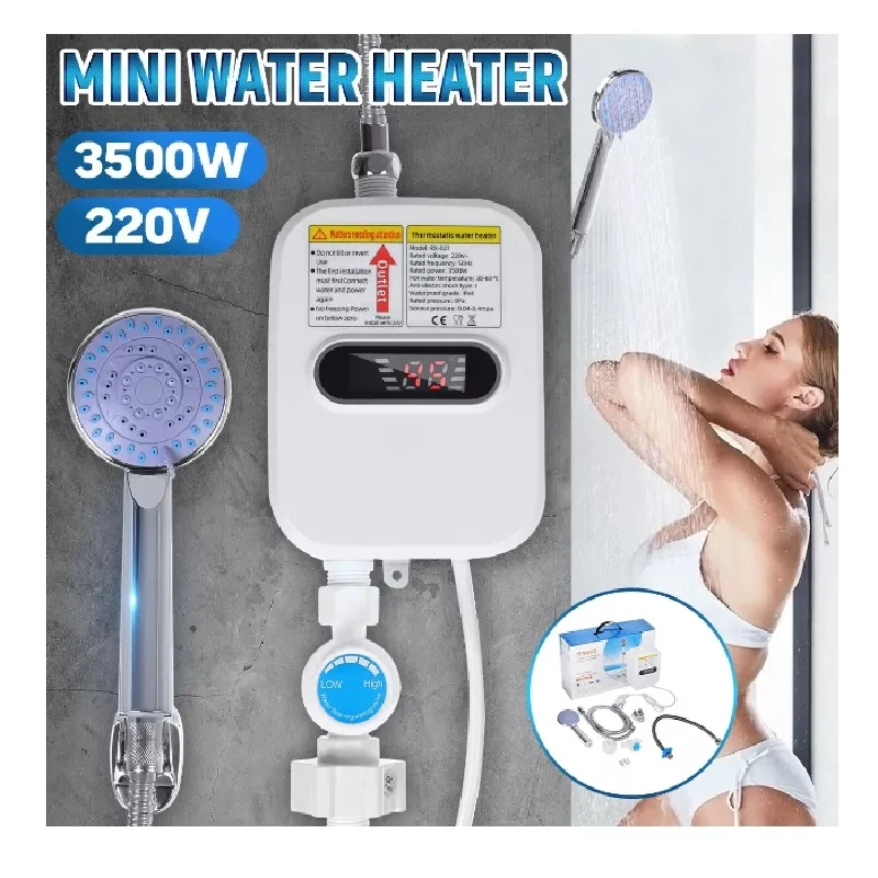 EU/US Plug 3500W Electric Thankless Mini Instant Hot Water Heater 220/110V  bathroom Faucet Tap Heating 3 Seconds Instant Heating