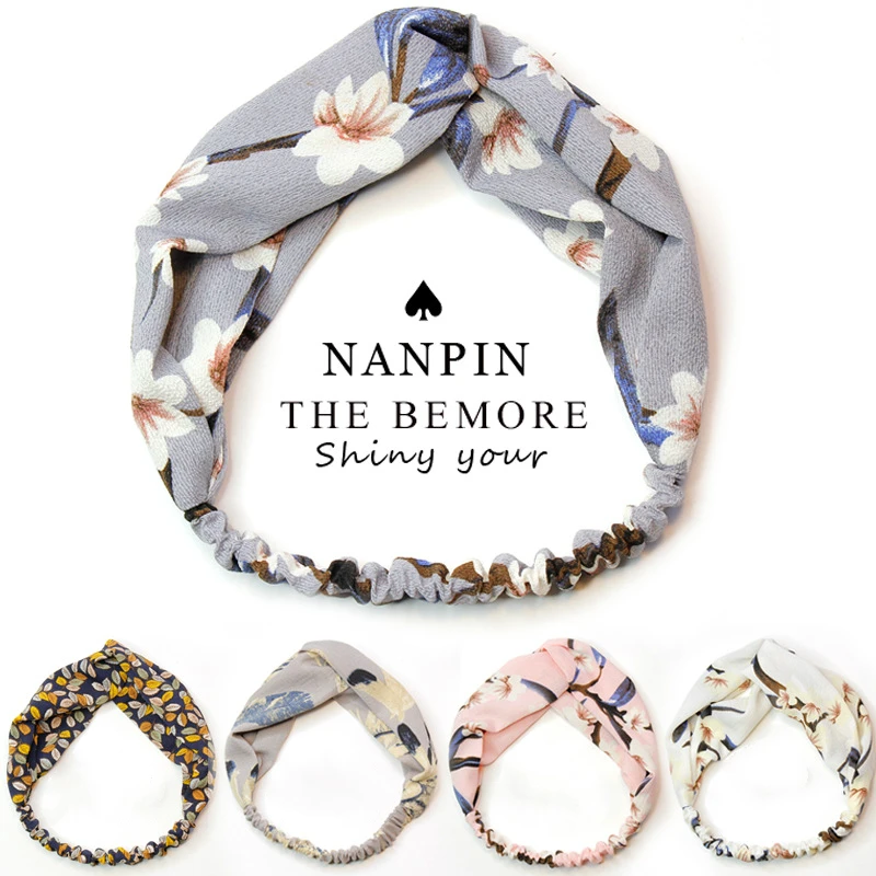 

2pcs Retro Floral Cloth Original Hair Band Simple Temperament Summer Hoop Fresh Art Headband