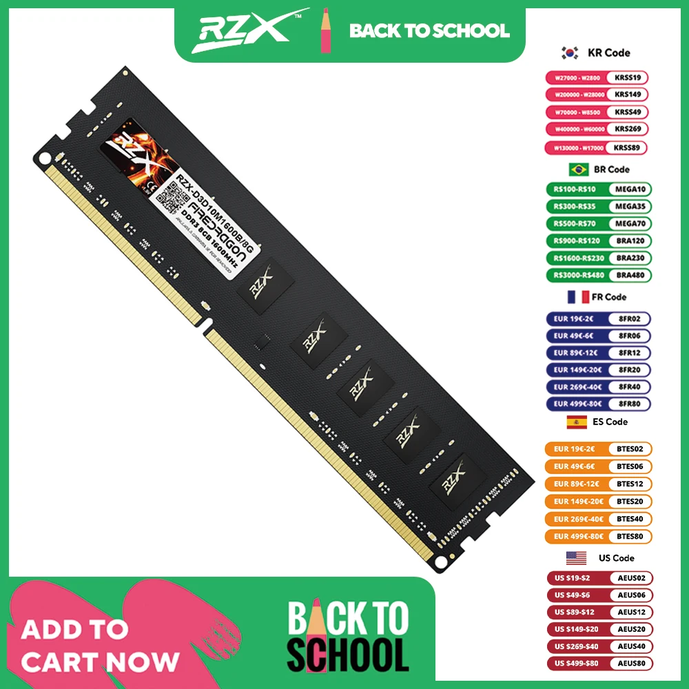 RZX-DDR3-Memoria-8GB-4GB-1-5V-240pin-1600MHz-PC3-Udimm-DIMM-Desktop ...