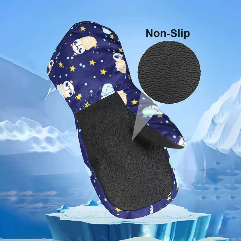 Winter Cartoon Baby Mittens Snow Mittens Thicken Waterproof Kids Skiing Gloves for Boys Girls Outdoor Warm Accessories 1-6 Years 3