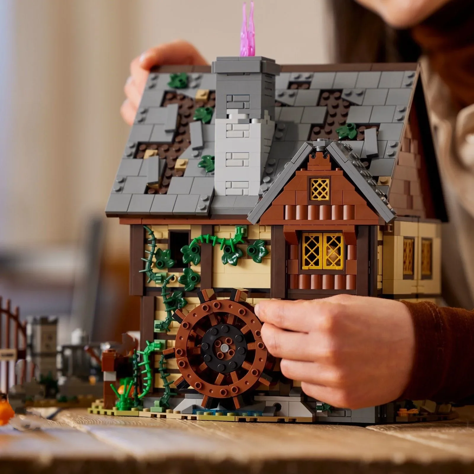 2023New Halloween Hocus Pocused Witch Lady'S Cottage House 21341 Building Blocks Set Mattoni Giocattolo Per I Regali Dei Bambini