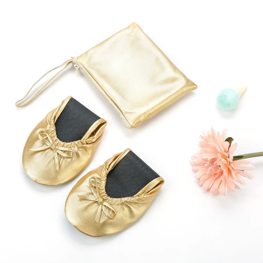 

Foldable Ballet Shoes Portable Woman Ballerina Flats Shoes Comfortable After Party Wedding Favor Shoes Ballroom Women Shoes B08
