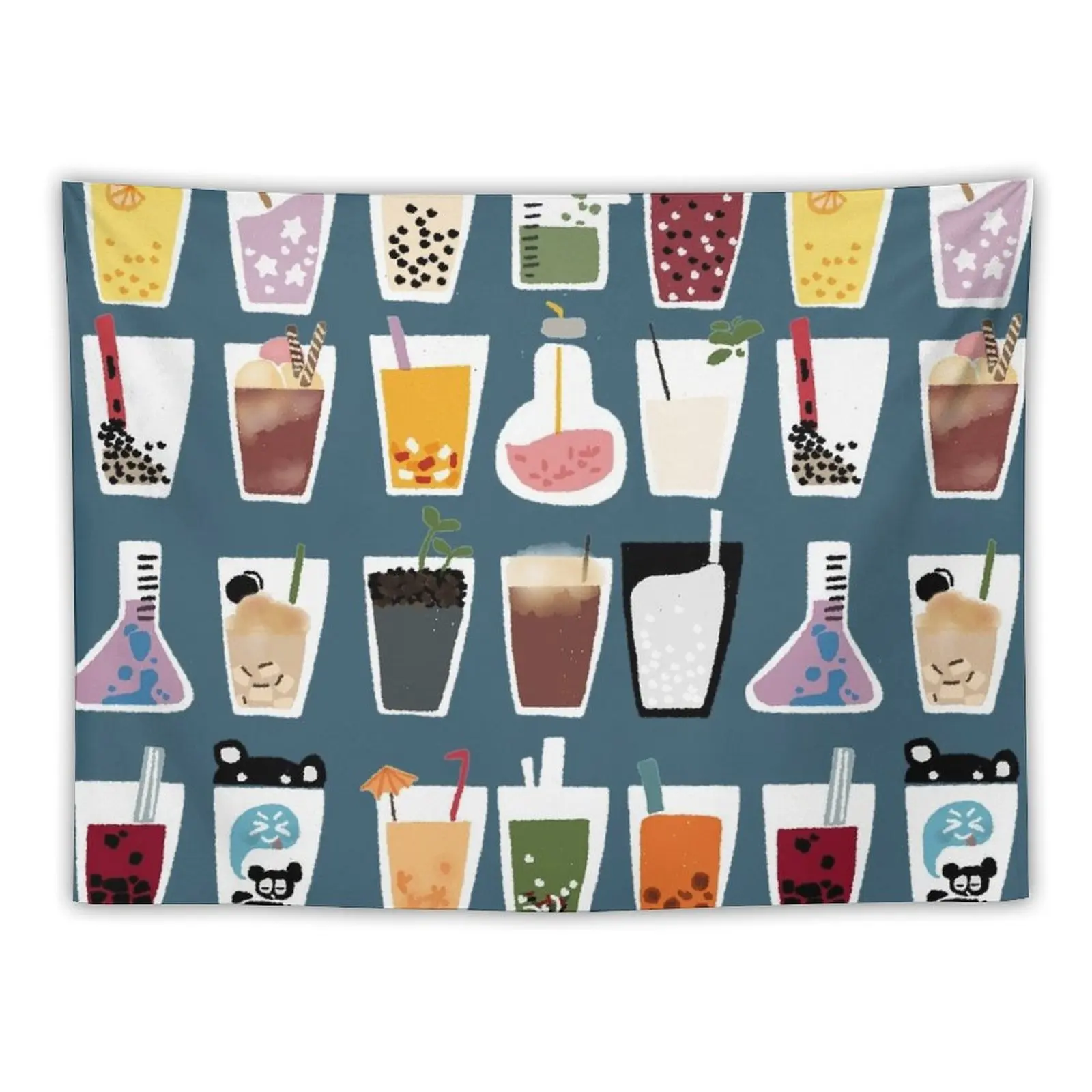 

Wall of Boba Mild Tea Tapestry Room Aesthetic Decor Wall Hangings Decoration Tapestry