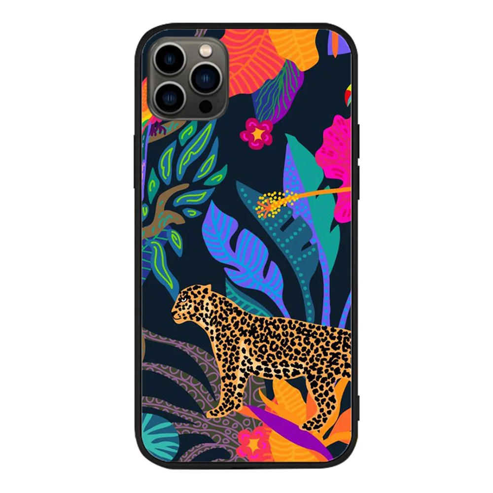 Cartoon Animal Cool Leopard PhoneCase For iphone 13PRO 12 11PROMAX 11 X XS XR XSMAX 6 plus 7 7Plus 8 8Plus Cover- Sa9e824a74d684e3bb60ee46ce62bc875d