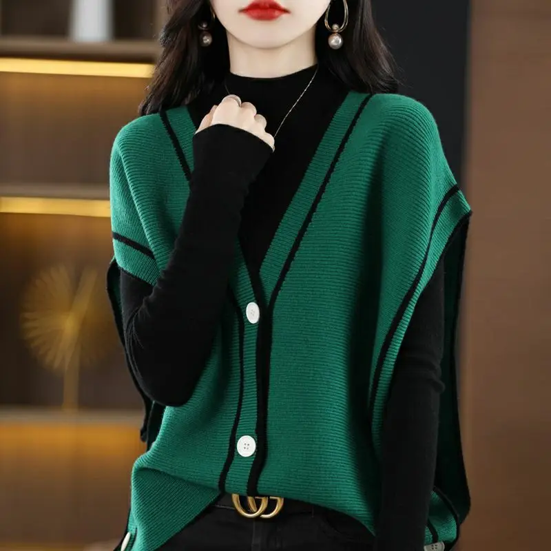 

new Women's vest sleeveless jackets Coats Cardigan korean fashion Knit waistcoat tops V-neck