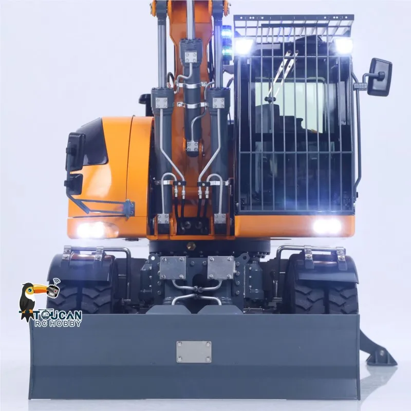 RTR 1/14 LR914 PRO MAX 메탈 4WD RC 유압식 휠 굴삭기 11방향 밸브 무선 조종 굴착기 PL18EV Lite 라이트 사운드