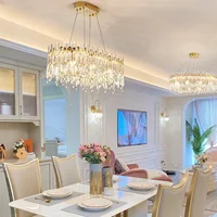 Modern Luxury Crystal Pendant Light LED Chandelier Living Room Kitchen Lamp Home Decor Decorative Ceiling Lighting Light Fixture 2