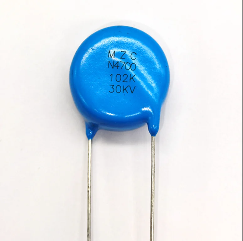 10PCS In-line ceramic chip capacitor 30KV 102k 1000pF industrial control equipment power supply blue pin line capacitor