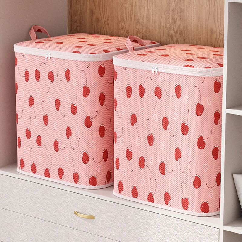 Large Capacity Clothing Storage Bag Portable Clothing Quilt Storage Bag Bedroom Organizer Foldable Dust-Proof Quilt Zipper Bag 4