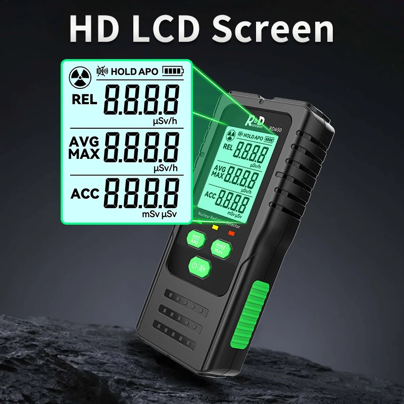 RD650 Geiger Counter Nuclear Radiation Detector X-ray γ-ray β-ray Radioactivity Tester Marble Detector Personal Dosimeter 6