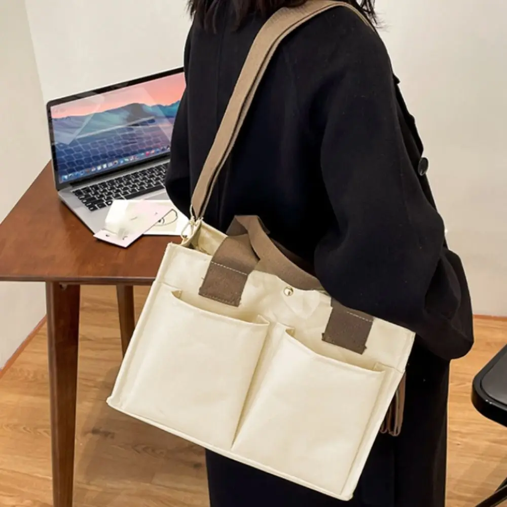 Korean Style Mommy Bag Adjustable Shoulder Strap Multi-compartment Tote Bag Large Capacity Casual Going Out Messenger Bag Women