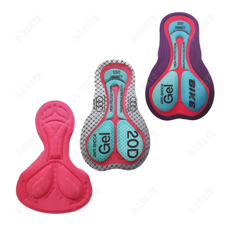 Women Cycling Gel Pad 9D Shockproof Pink Cushioned Pad Breathable Hole
