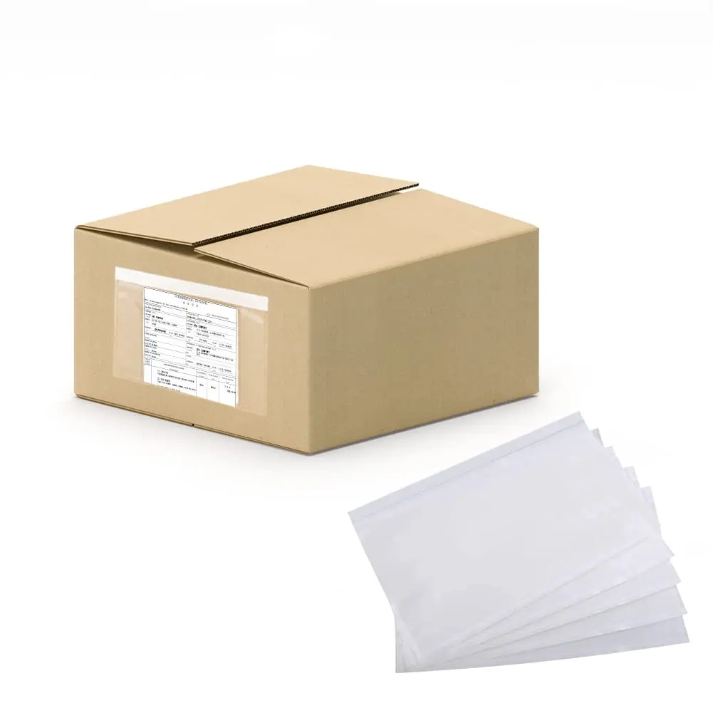 30PCS Pouches Invoice Enclosed Adhesive Bags Shipping Label Plastic Envelopes Clear Self Adhesive Top Loading Packing List