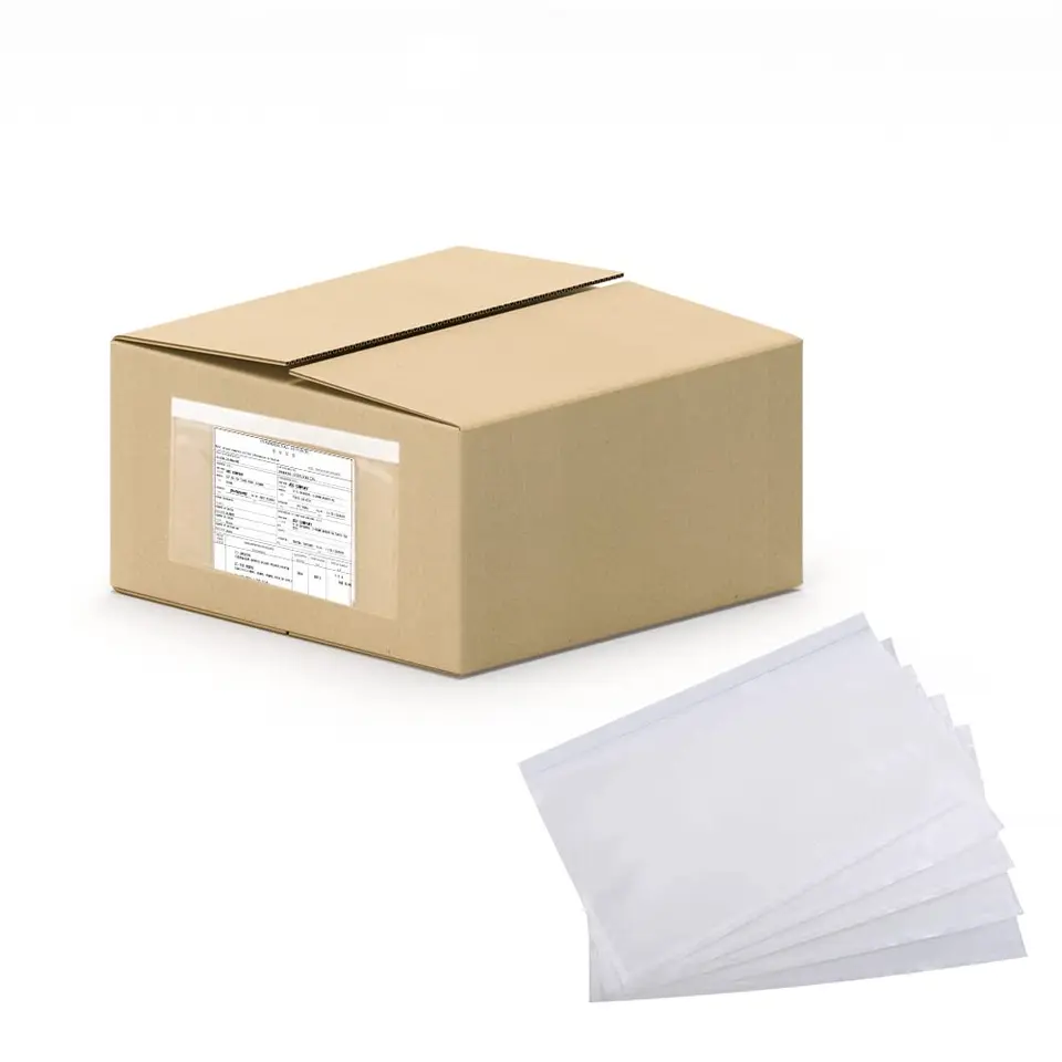 PACK4YA A4 Pochettes Document Enclosed Enveloppes 319 X 225 Mm Enveloppes Autocollantes Pour Factures, Pochette Envoie Colis Expédition, Transparente Documents Enclosed Wallet (100 Pièces