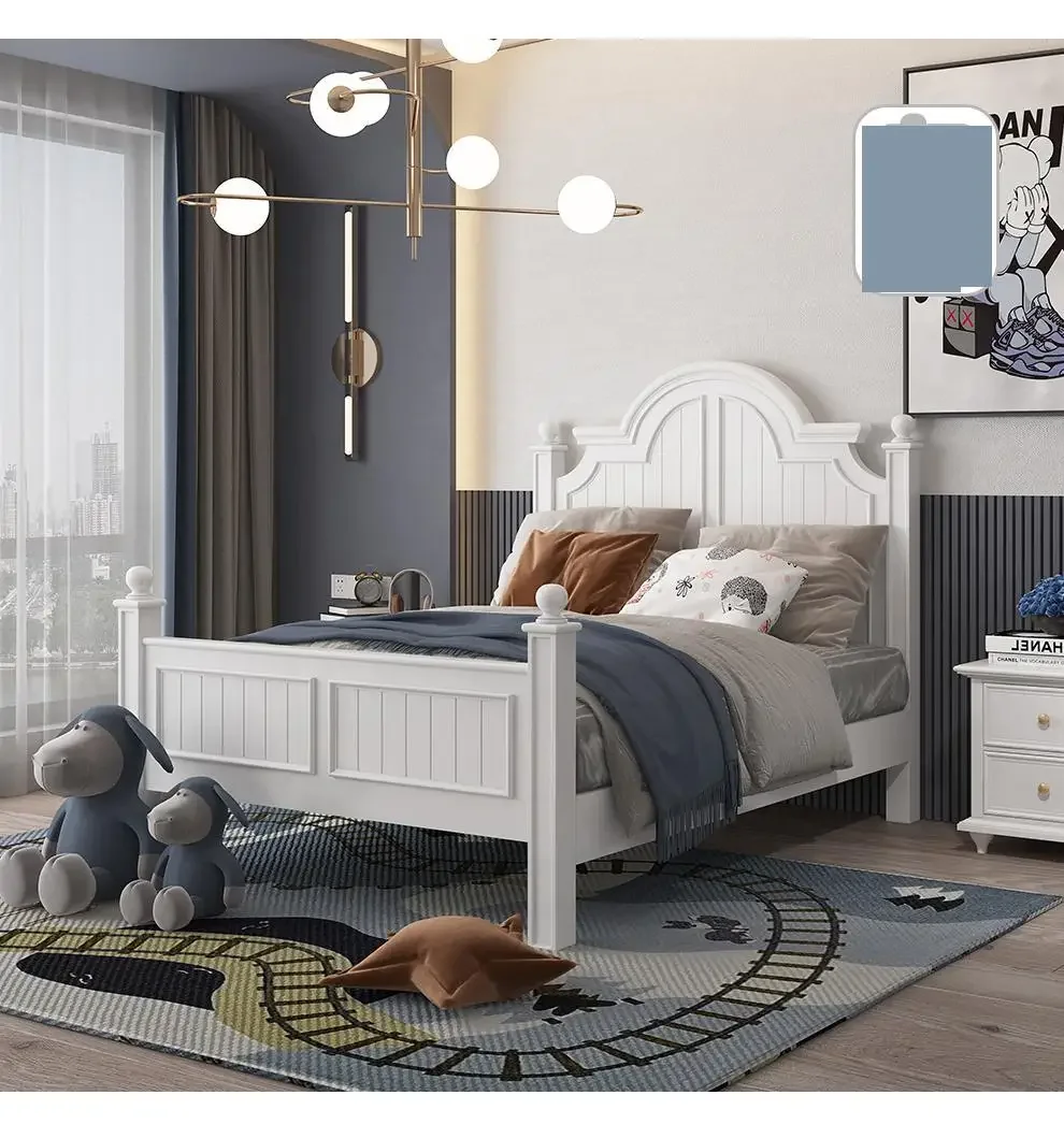 Modern solid wood bedside table for children's bedroom
