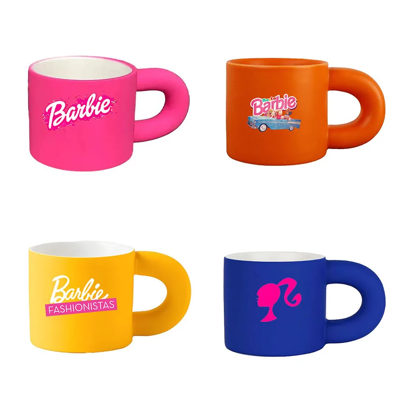 Kawaii Cartoon Fashion Barbie Cute High-Look Water Cup Ins Simple Girl Office Coffee Cup Home Portable Simple Japanese Mug