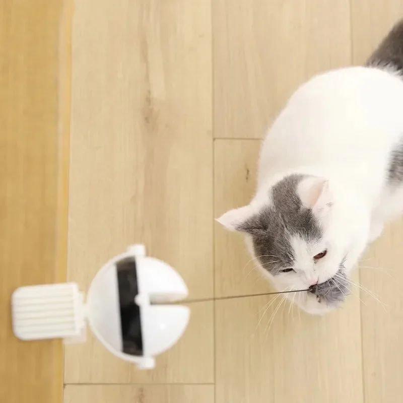 Automatic Cat Teaser Toy Hands-Free Play 7cm Ball Clamp Design 5-Minute Simple Style Auto Shutoff Cat Playing for Pets Ball Toy
