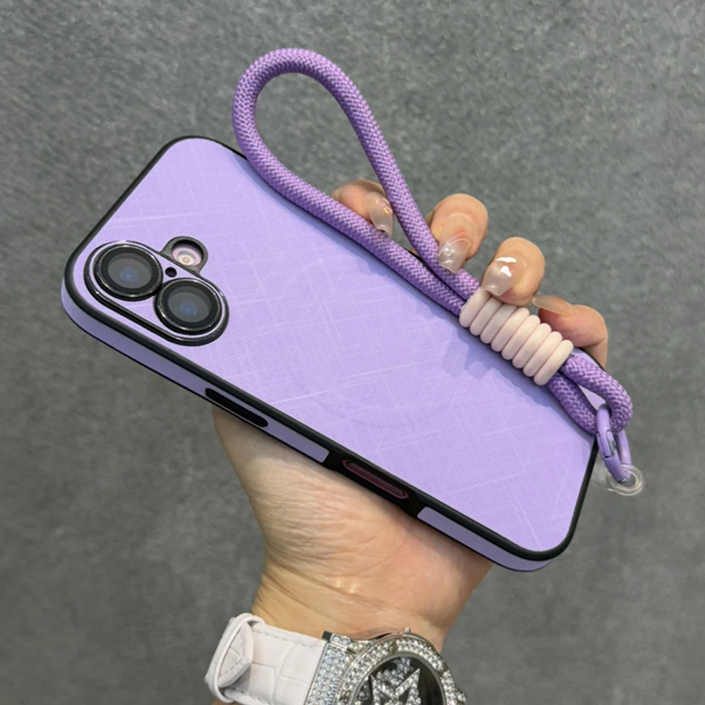 Elegant Magnetic Phone Case with Lanyard Bracelet and Wireless Charging Capability