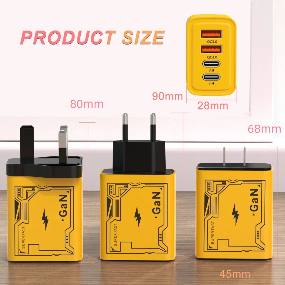 Charger Adapter 120W USB Type C Mobile Phone Quick Charge 3.0 EU/US Plug Wall Chargers 6A Fast Charging Cable For iPhone Samsung