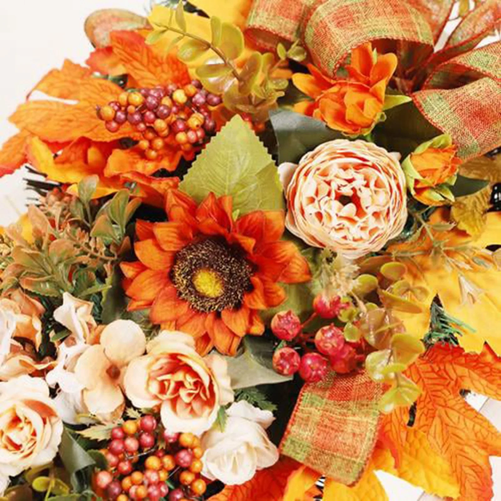 

Autumn DecoraçãO Maple Leaves Flower Ring Outdoor Garden Front Door Flower Ring Welcome To Decorate Front Home Door Hangers