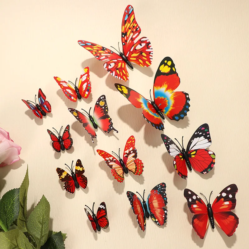 12Pcs-3D-Butterfly-Wall-Stickers-DIY-Art-Kids-Room-Living-Room-Home ...