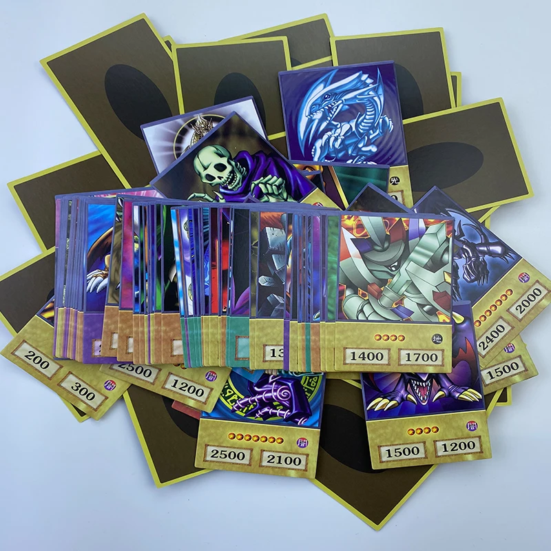 Yu-Gi-Oh Anime Style Cards Blue Eyes Dark Magician Exodia Obelisk Slifer Ra Yugioh Dm Classic Proxy Carta Fai Da Te Regalo Per Bambini